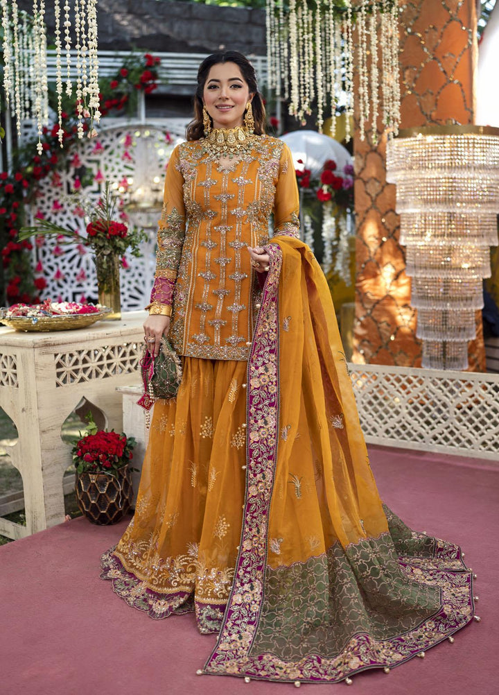 Qabool Hai by Maria Osama Khan Embroidered Organza Suits Unstitched 3 Piece MOK22QW GULZAIB - Luxury Wedding Collection