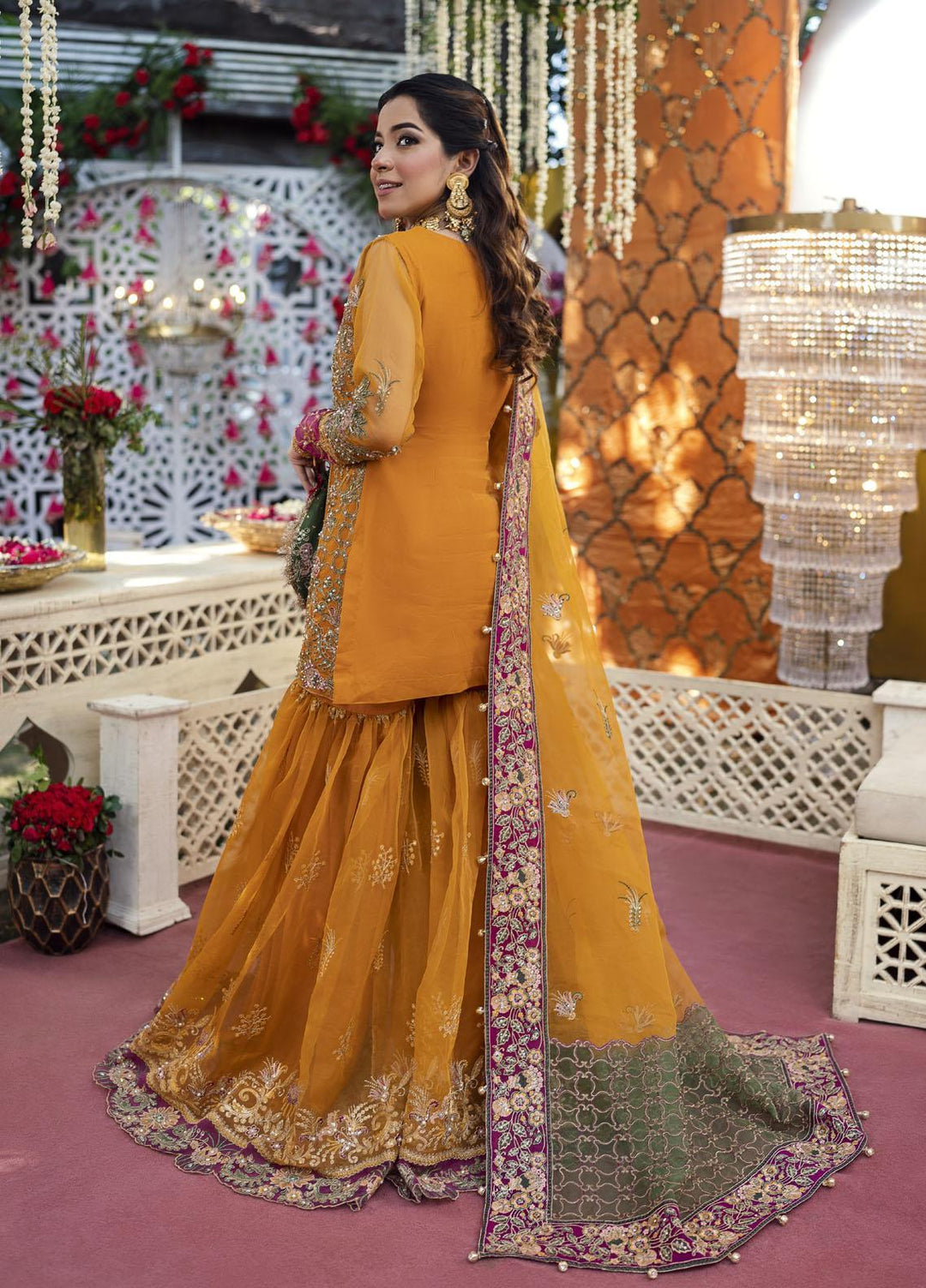 Qabool Hai by Maria Osama Khan Embroidered Organza Suits Unstitched 3 Piece MOK22QW GULZAIB - Luxury Wedding Collection