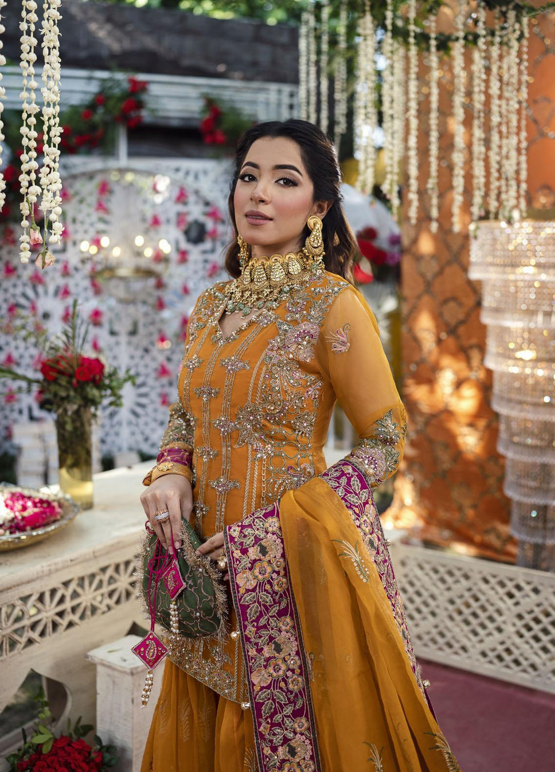 Qabool Hai by Maria Osama Khan Embroidered Organza Suits Unstitched 3 Piece MOK22QW GULZAIB - Luxury Wedding Collection