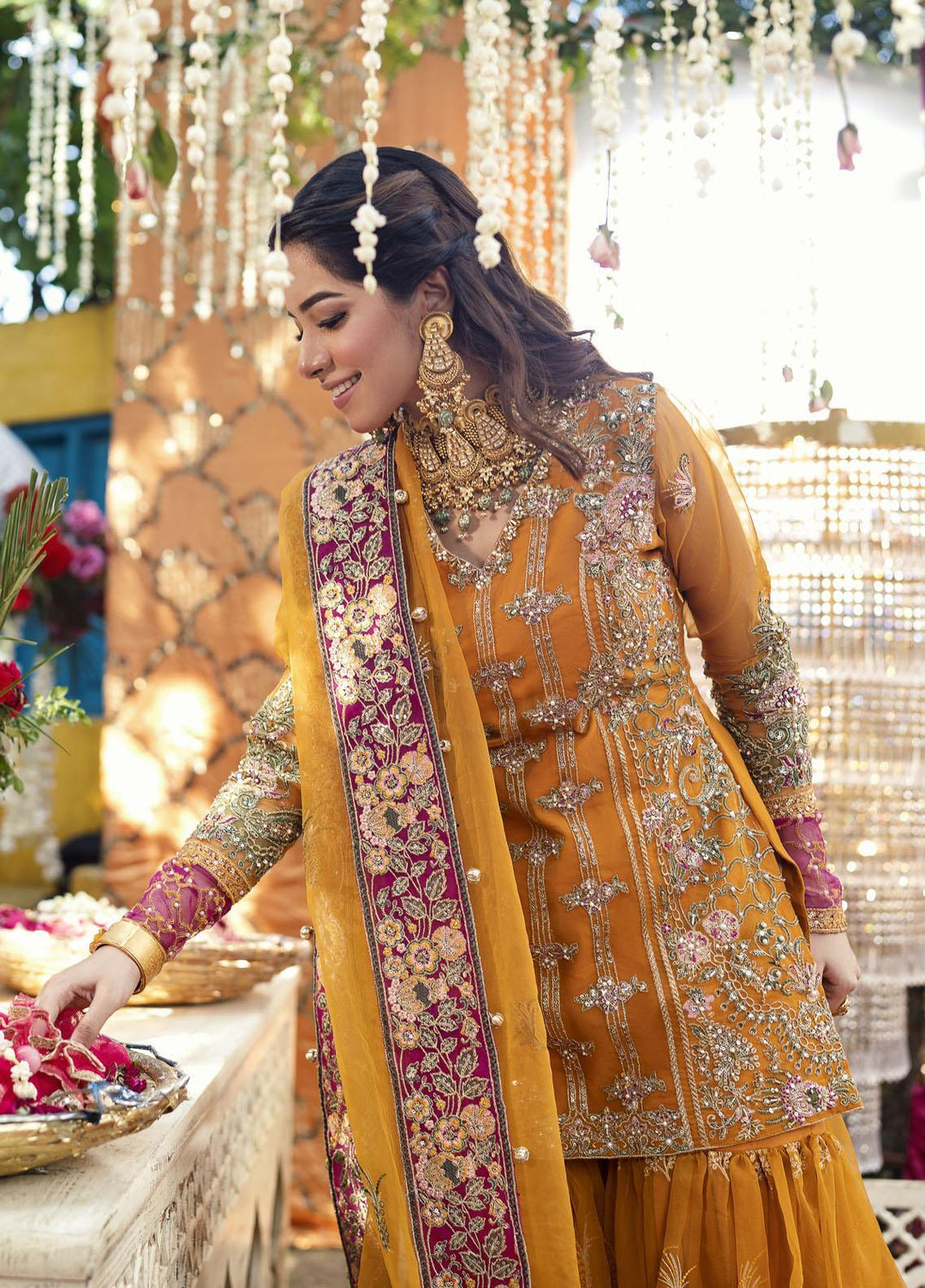 Qabool Hai by Maria Osama Khan Embroidered Organza Suits Unstitched 3 Piece MOK22QW GULZAIB - Luxury Wedding Collection