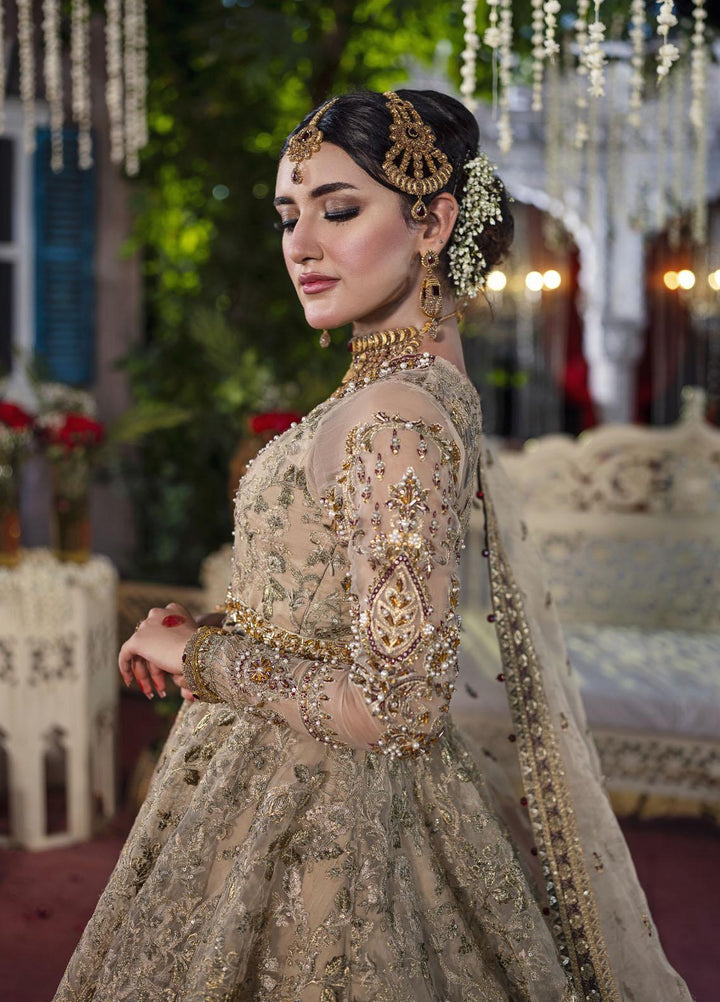 Qabool Hai by Maria Osama Khan Embroidered Net Suits Unstitched 3 Piece MOK22QW SURKHAB - Luxury Wedding Collection