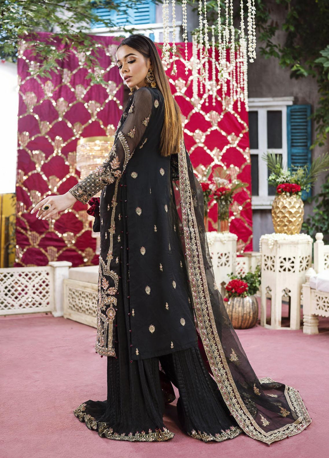 Qabool Hai by Maria Osama Khan Embroidered Organza Suits Unstitched 3 Piece MOK22QW HOOR - Luxury Wedding Collection