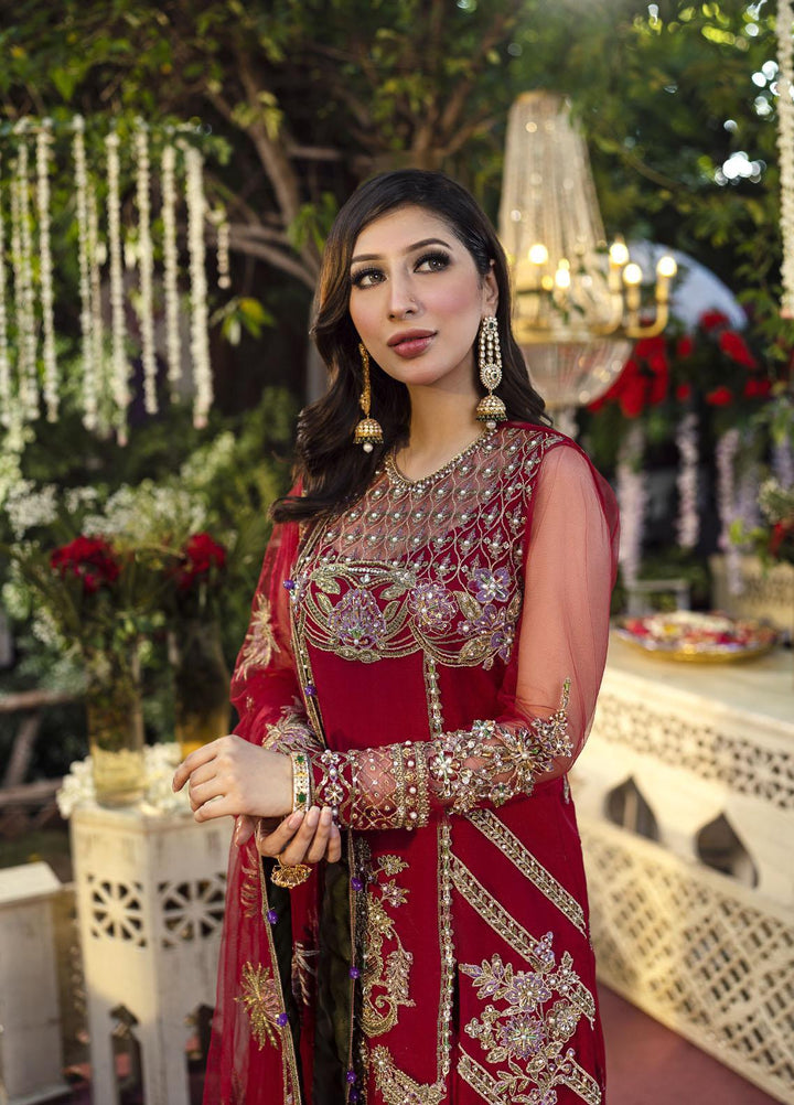 Qabool Hai by Maria Osama Khan Embroidered Net Suits Unstitched 3 Piece MOK22QW GULSHAN - Luxury Wedding Collection