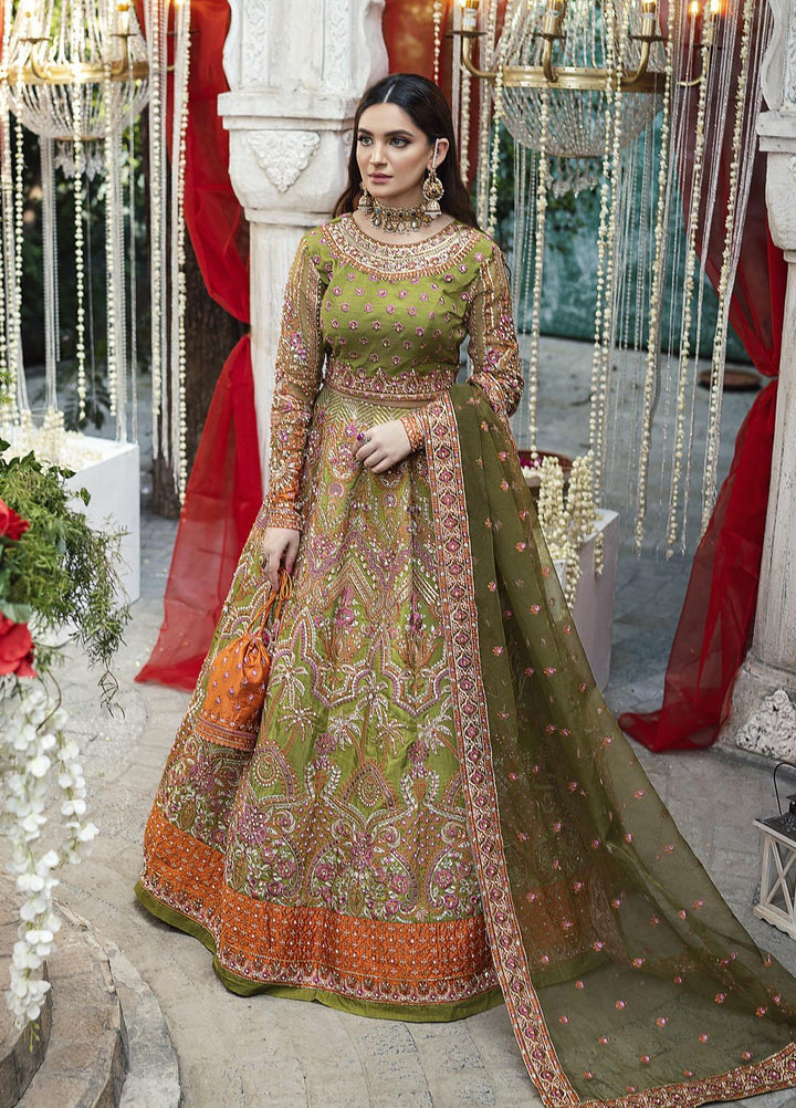 Qabool Hai by Maria Osama Khan Embroidered Raw Silk Suits Unstitched 3 Piece MOK22QW HUSNA - Luxury Wedding Collection