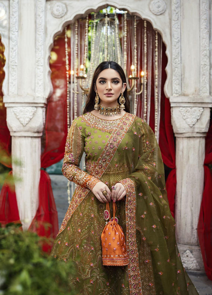 Qabool Hai by Maria Osama Khan Embroidered Raw Silk Suits Unstitched 3 Piece MOK22QW HUSNA - Luxury Wedding Collection