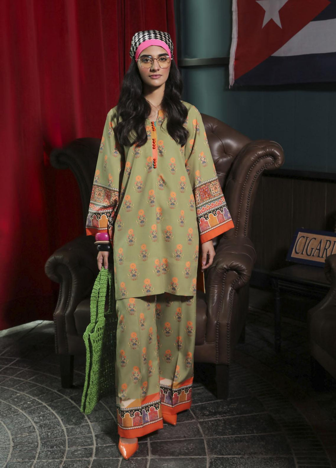 Maria Osama Khan Casual Pret  Grip 2 Piece Suit MOK22RT Susan