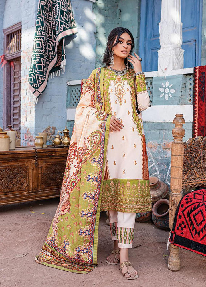 Sakhiyaan By Maria Osama Khan Embroidered  Suits Unstitched 3 Piece MOK22S MS-08 Zaitoon - Winter Collection