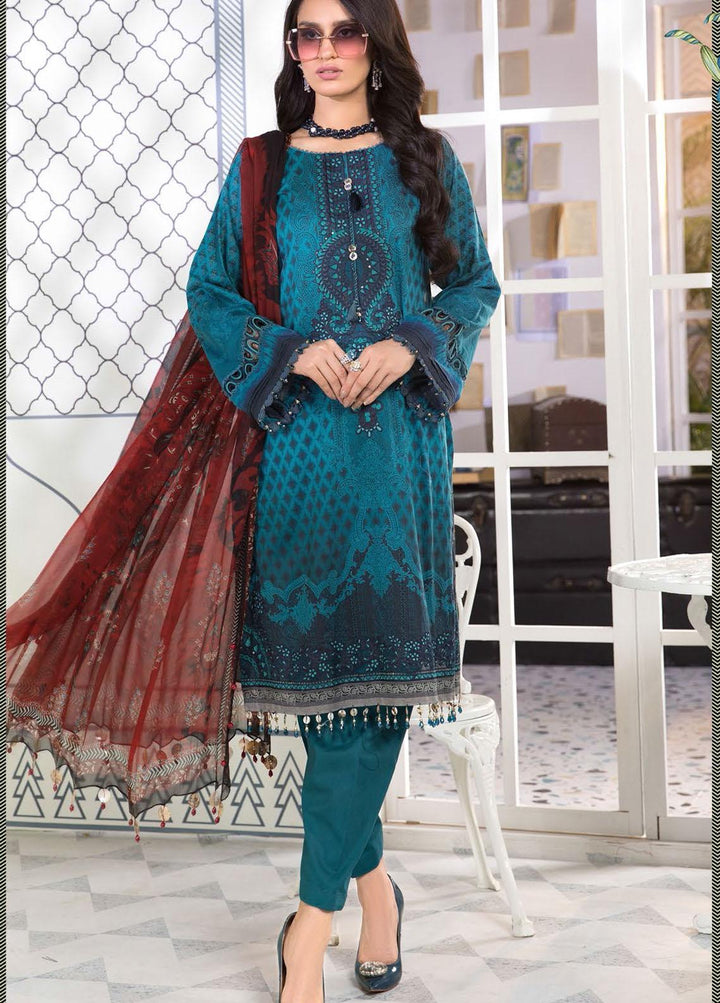 Mprints By Maria B Printed Lawn Suits Unstitched 3 Piece MB21-MP2 1101-B - Summer Collection