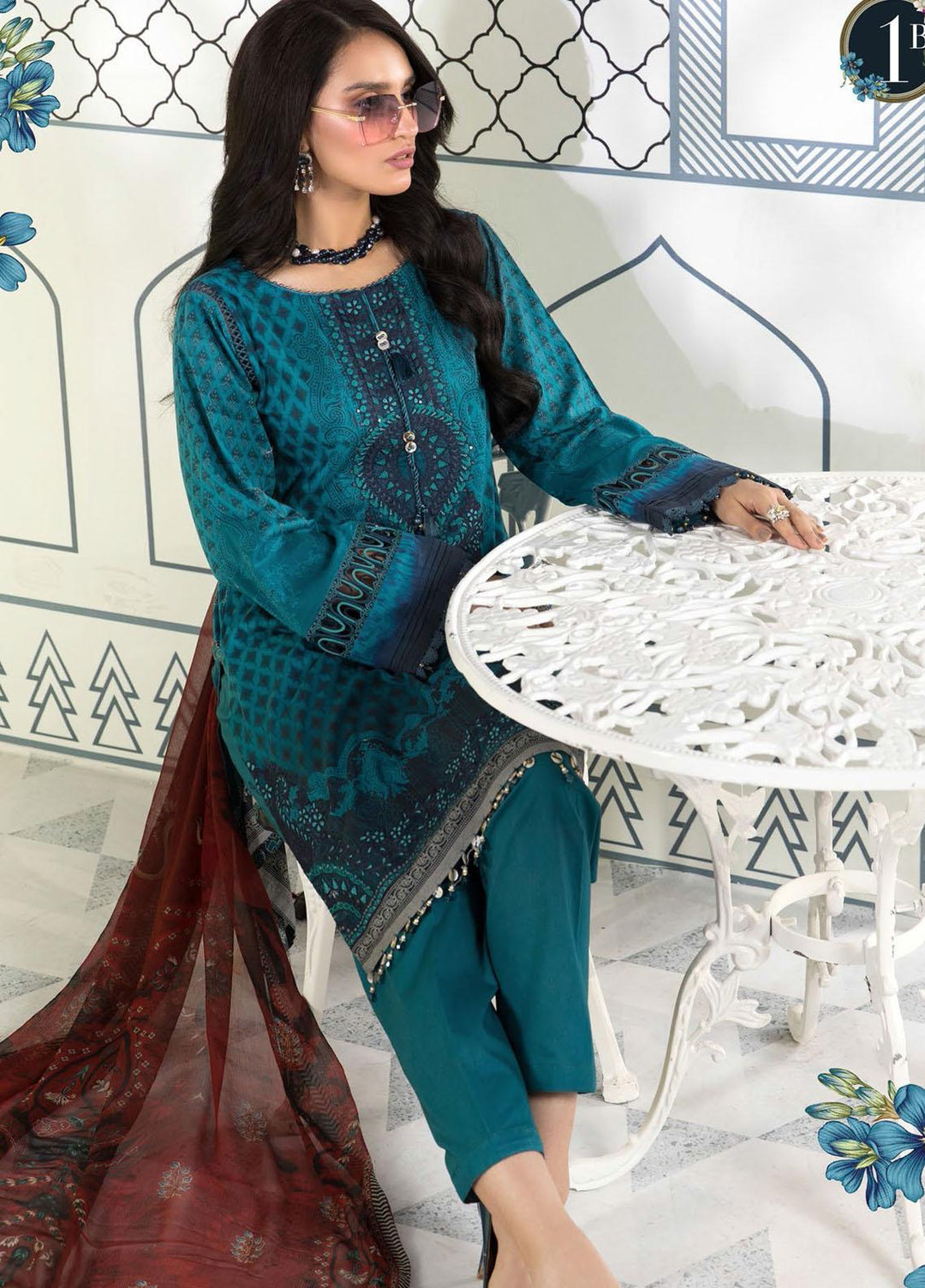 Mprints By Maria B Printed Lawn Suits Unstitched 3 Piece MB21-MP2 1101-B - Summer Collection