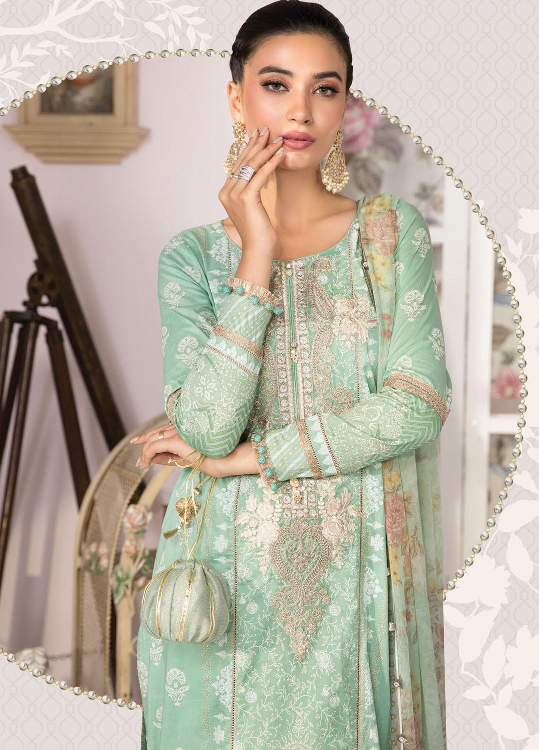 Mprints By Maria B Printed Lawn Suits Unstitched 3 Piece MB21-MP2 1103-B - Summer Collection