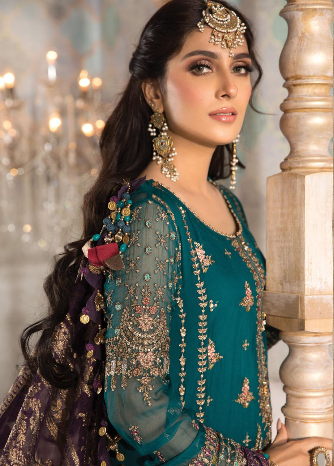 Maria B Embroidered Chiffon Suits Unstitched 3 Piece MB21MH D-02 - Luxury Collection