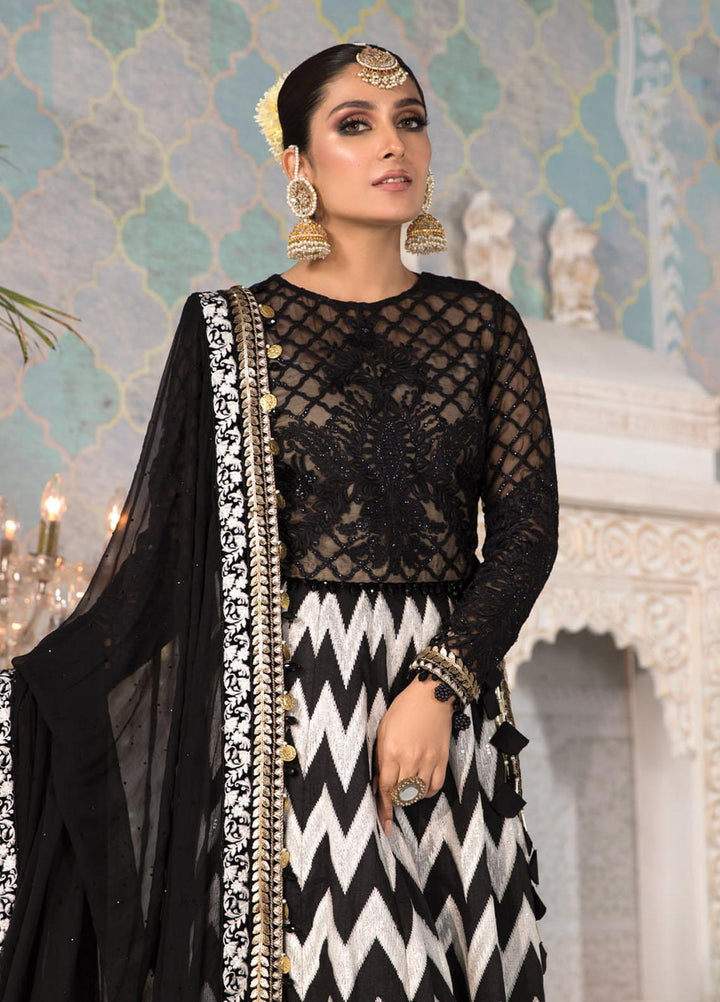 Maria B Embroidered Chiffon Suits Unstitched 3 Piece MB21MH D-03 - Luxury Collection