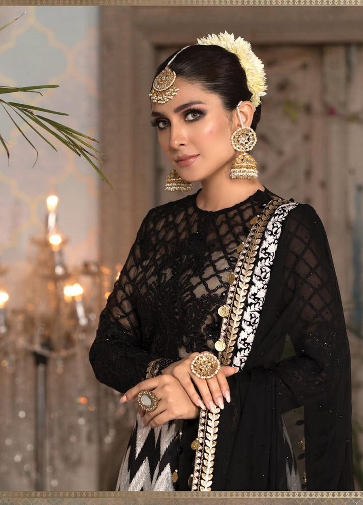Maria B Embroidered Chiffon Suits Unstitched 3 Piece MB21MH D-03 - Luxury Collection