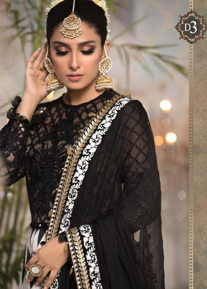 Maria B Embroidered Chiffon Suits Unstitched 3 Piece MB21MH D-03 - Luxury Collection