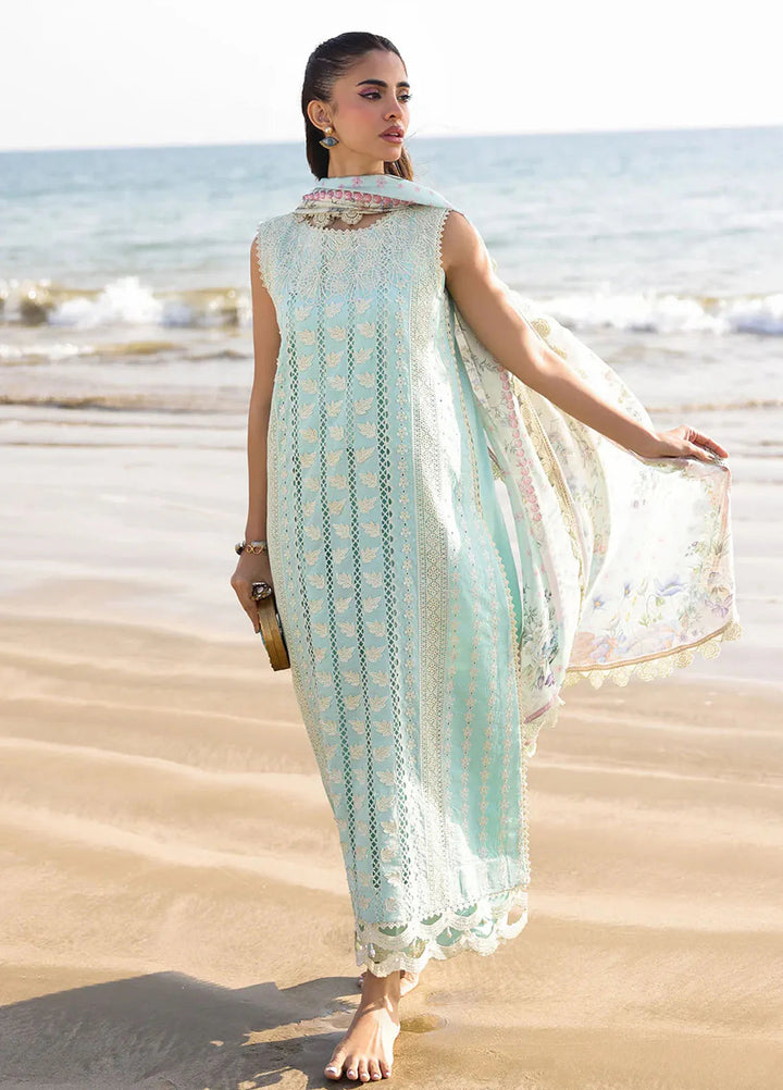 Marine by Faiza Faisal Embroidered Lawn Suit Unstitched 3 Piece FFX25LL Aine - Summer Collection
