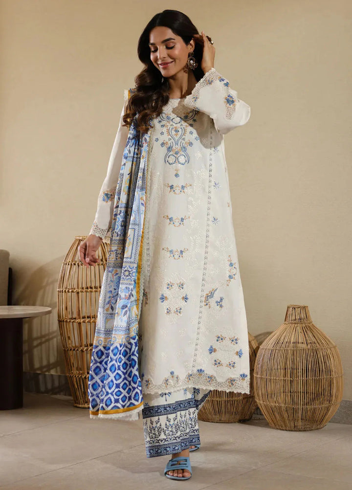 Marine by Faiza Faisal Embroidered Lawn Suit Unstitched 3 Piece FFX25LL Mirha - Summer Collection