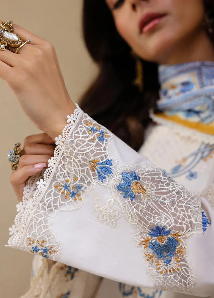 Marine by Faiza Faisal Embroidered Lawn Suit Unstitched 3 Piece FFX25LL Mirha - Summer Collection