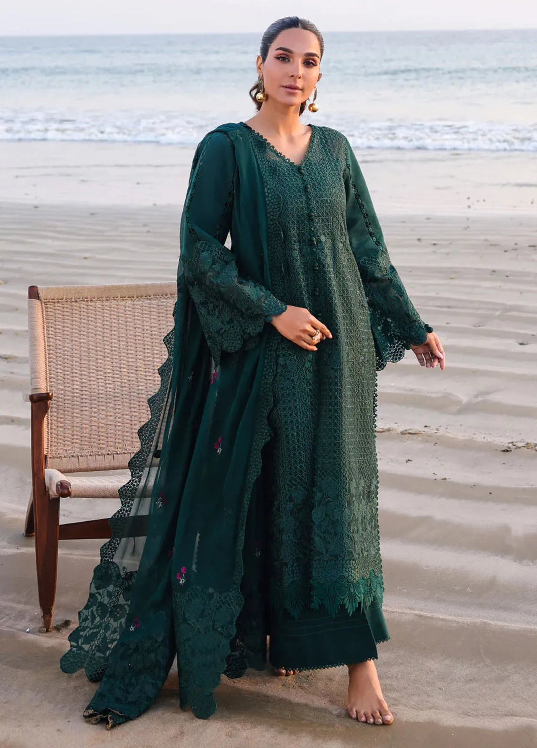 Marine by Faiza Faisal Embroidered Lawn Suit Unstitched 3 Piece FFX25LL Sophia - Summer Collection