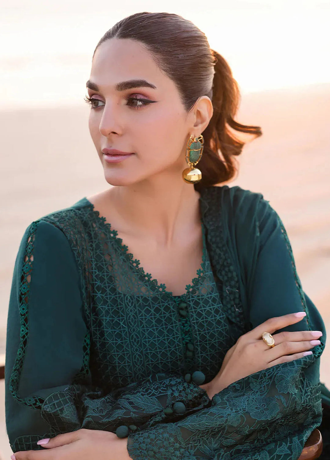 Marine by Faiza Faisal Embroidered Lawn Suit Unstitched 3 Piece FFX25LL Sophia - Summer Collection