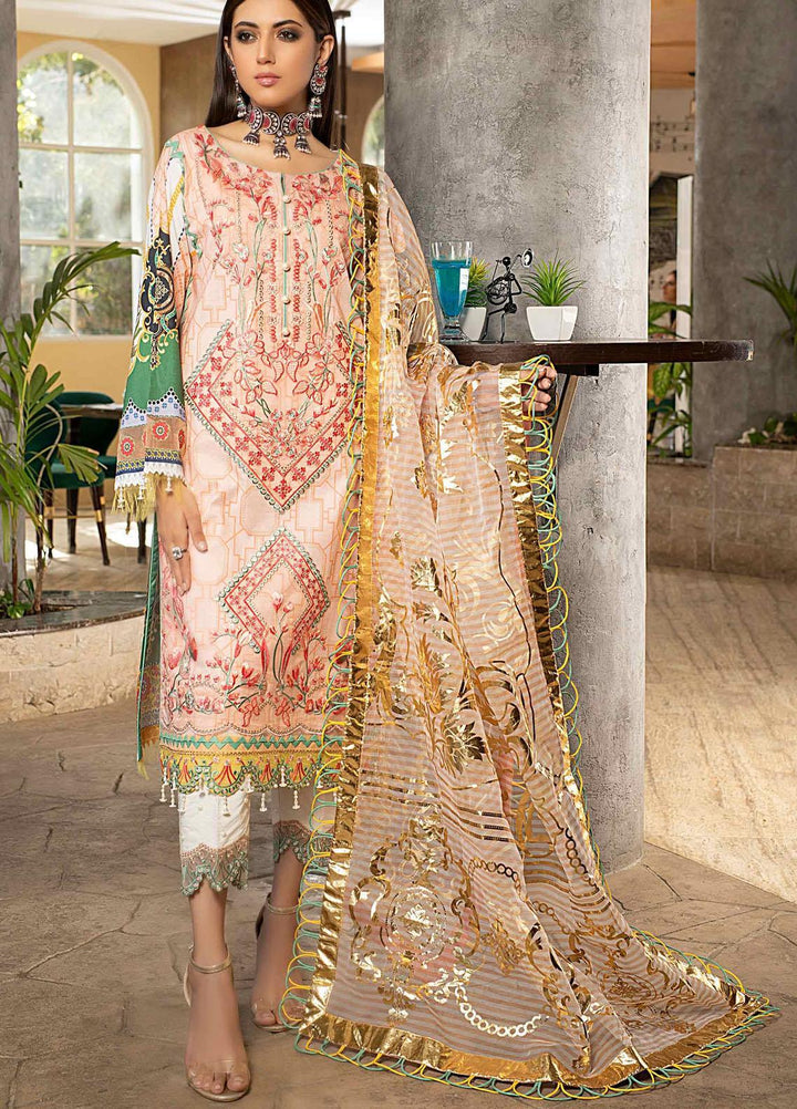 Marjaan By Sifona Embroidered Lawn Suits Unstitched 3 Piece SF21M 01 - Festive Collection