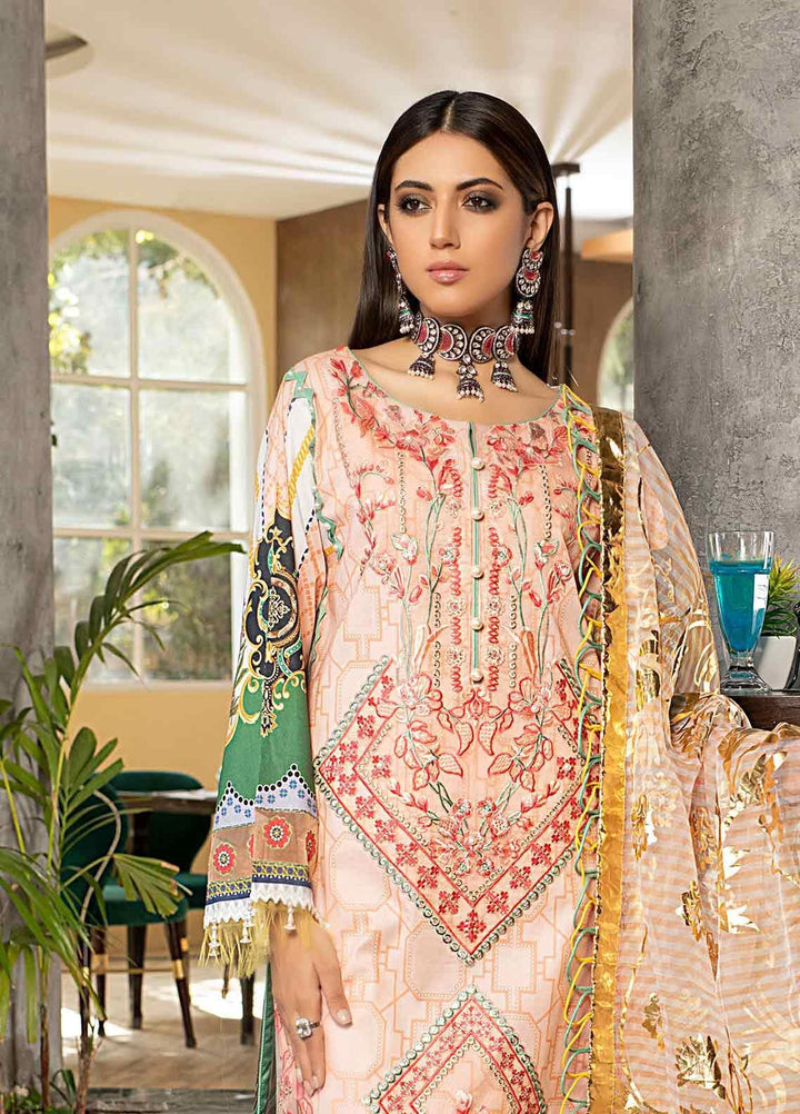 Marjaan By Sifona Embroidered Lawn Suits Unstitched 3 Piece SF21M 01 - Festive Collection