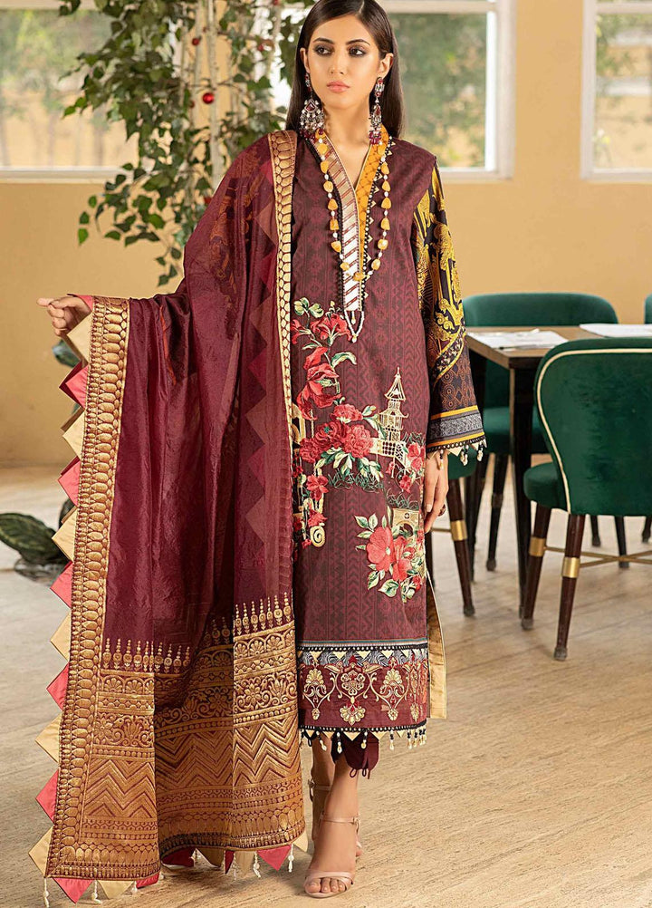 Marjaan By Sifona Embroidered Lawn Suits Unstitched 3 Piece SF21M 05 - Festive Collection