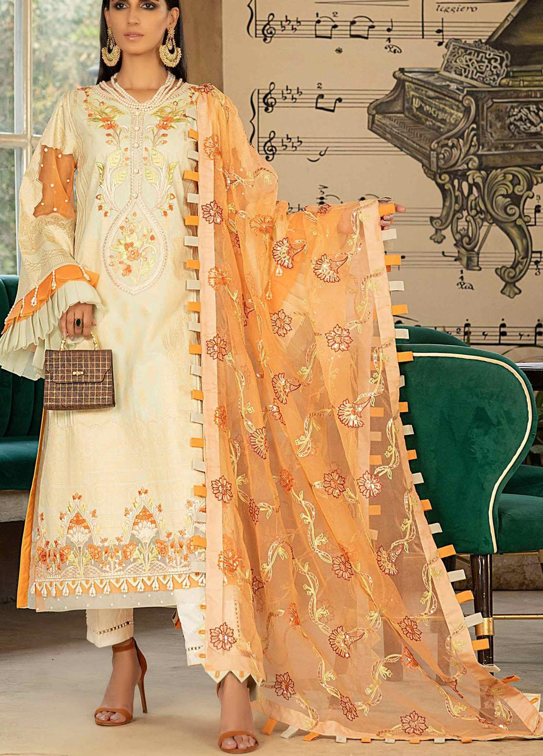 Marjaan By Sifona Embroidered Lawn Suits Unstitched 3 Piece SF21M 06 - Festive Collection