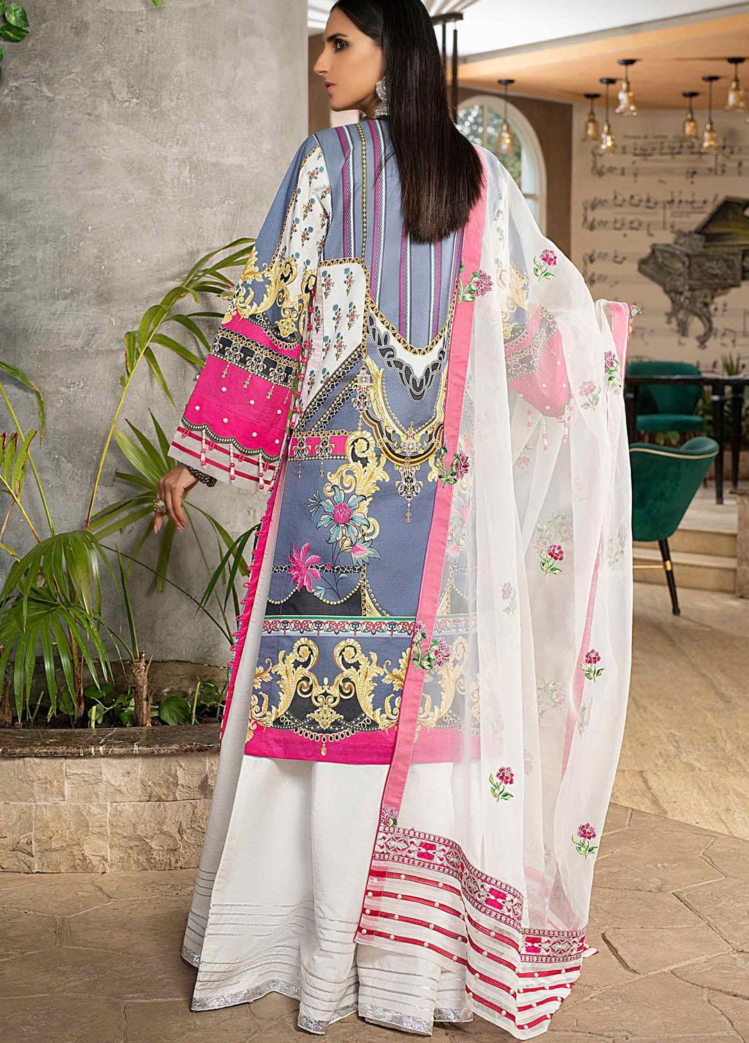 Marjaan By Sifona Embroidered Lawn Suits Unstitched 3 Piece SF21M 10 - Festive Collection