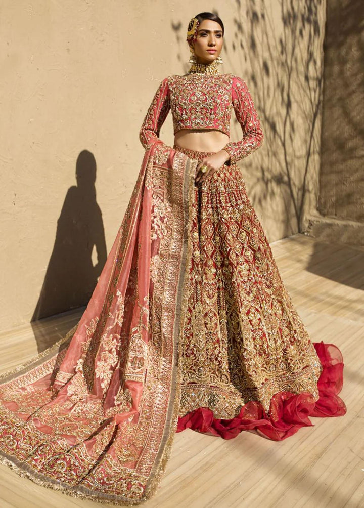 Maroon by Iqra Chaudhry Pret Embroidered Organza 3 Piece Suit Mah Rani