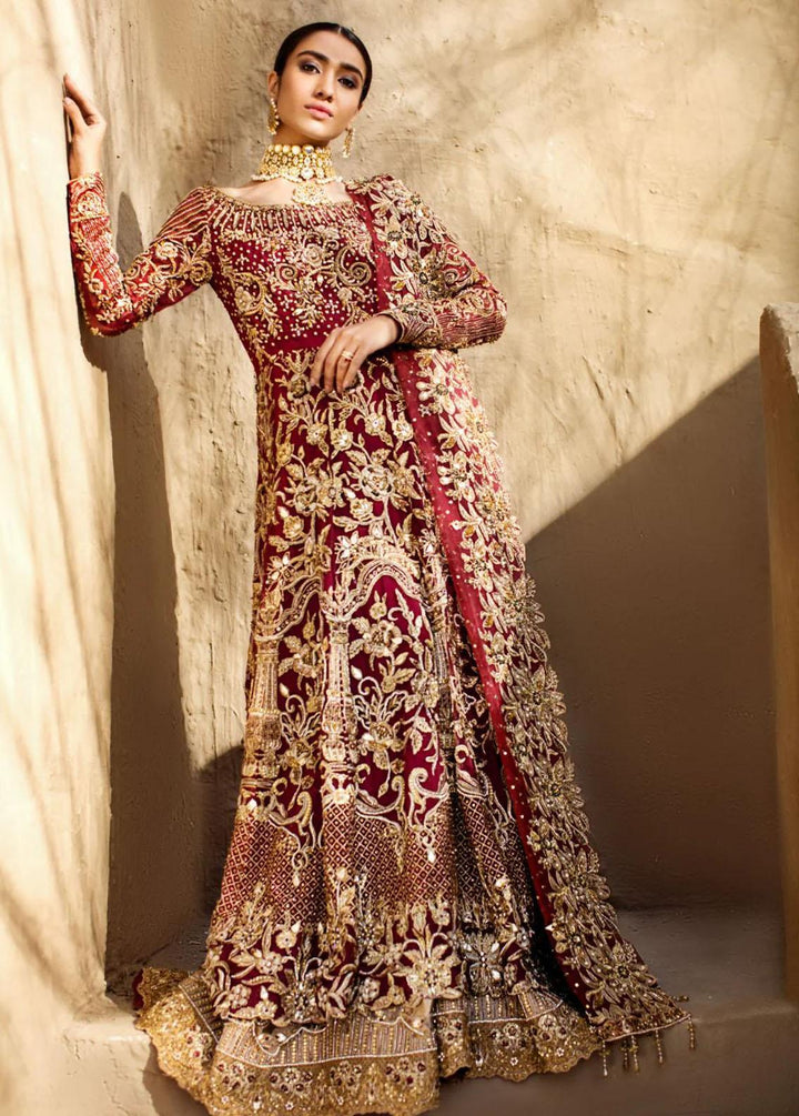 Maroon by Iqra Chaudhry Pret Embroidered Organza 3 Piece Suit Mughal