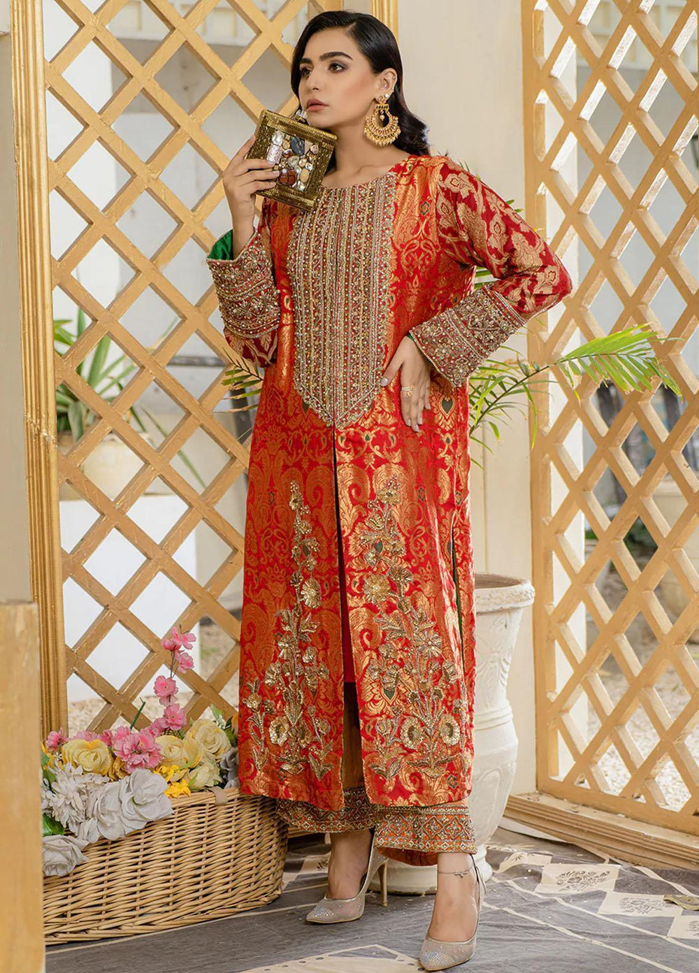 Maroon by Iqra Chaudhry Pret Embroidered Raw Silk 3 Piece Suit Aragon
