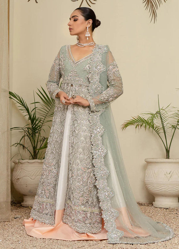 Maroon by Iqra Chaudhry Pret Embroidered Net 3 Piece Suit Majestic Green