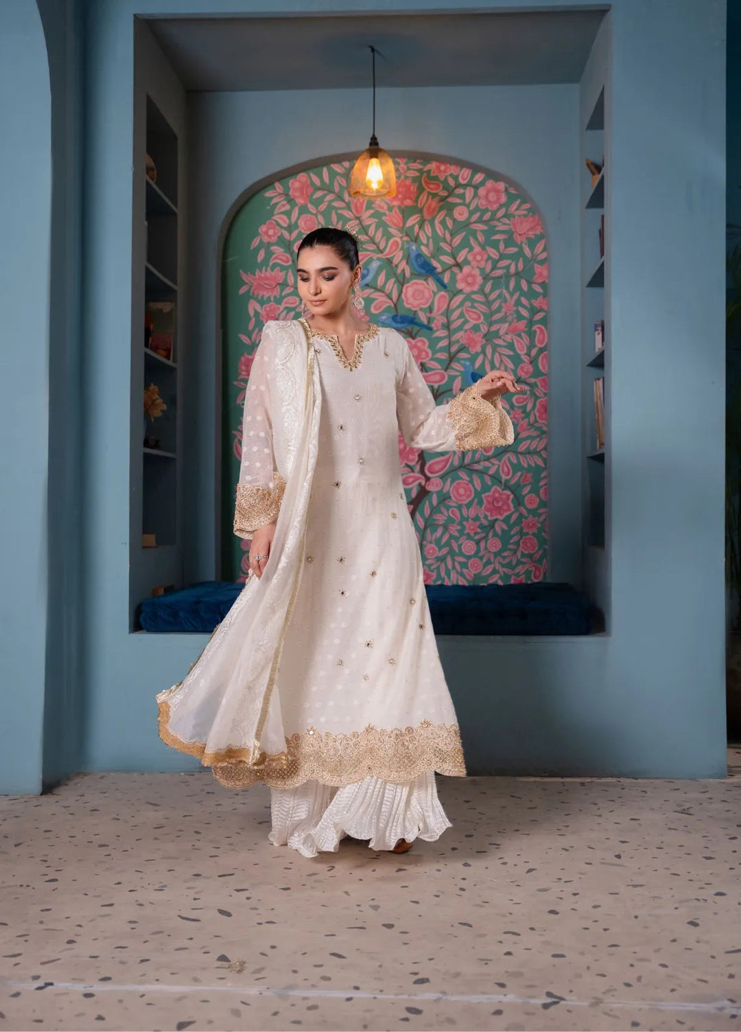 Maroon by Iqra Chaudhry Pret Embroidered Cotton Net 3 Piece Suit Haya