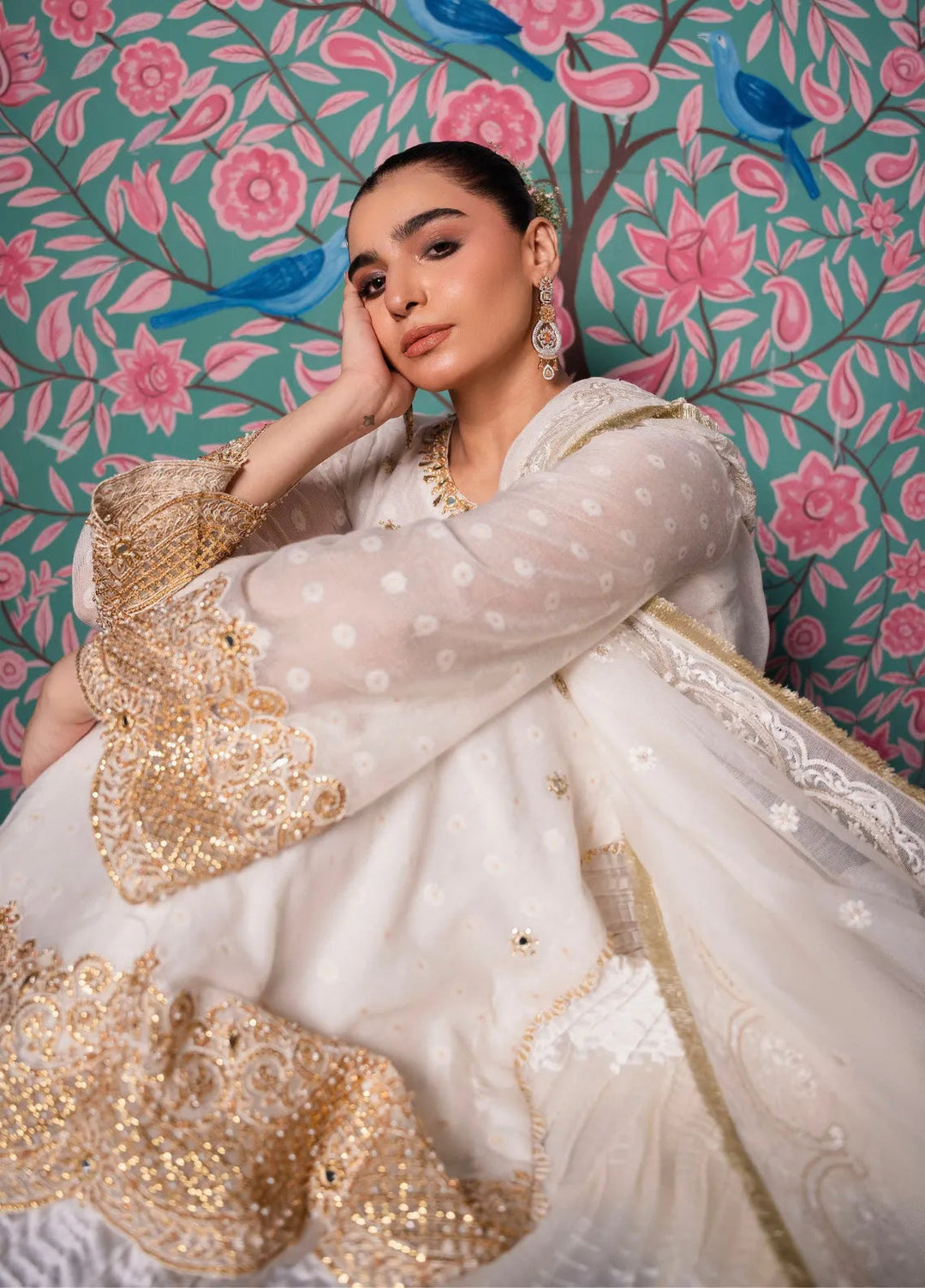 Maroon by Iqra Chaudhry Pret Embroidered Cotton Net 3 Piece Suit Haya