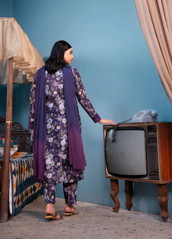 Maroon by Iqra Chaudhry Pret Embroidered Khaadi Net 3 Piece Suit Daneen