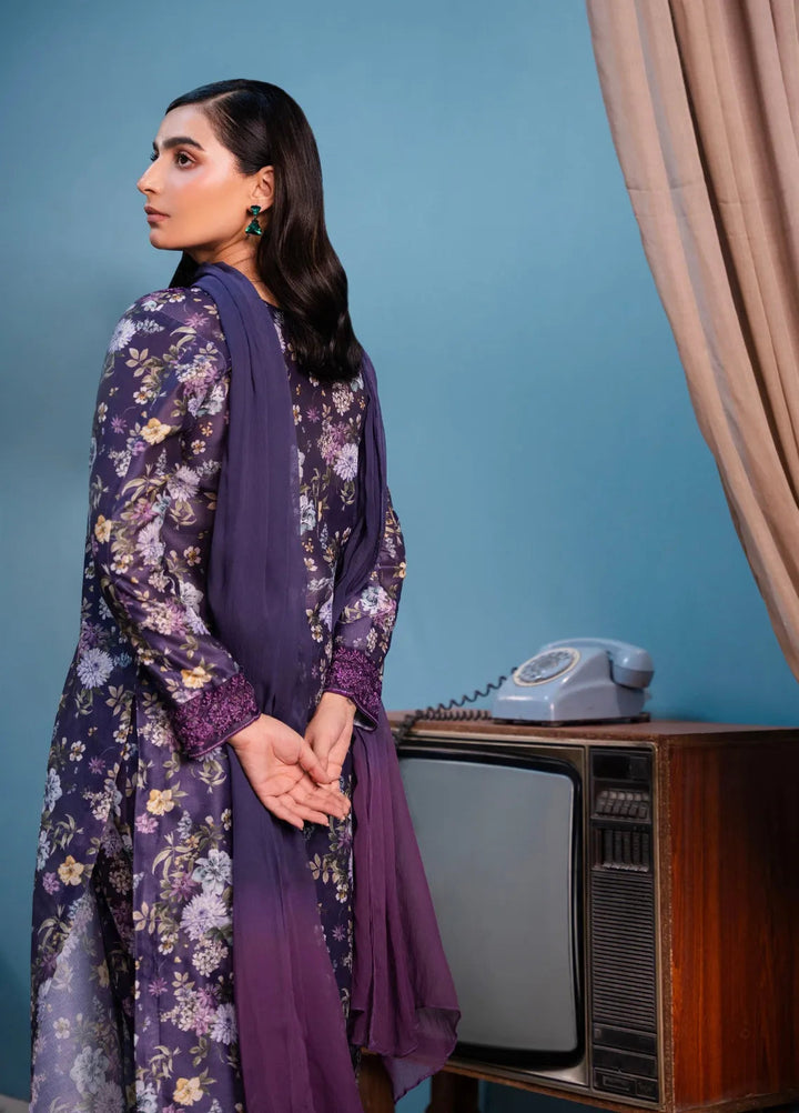 Maroon by Iqra Chaudhry Pret Embroidered Khaadi Net 3 Piece Suit Daneen