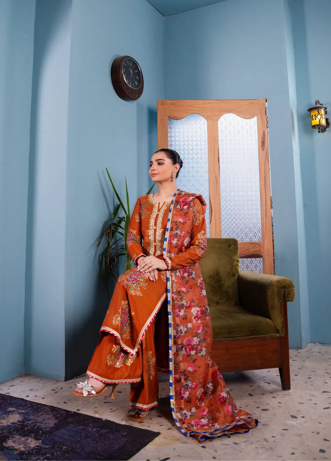 Maroon by Iqra Chaudhry Pret Embroidered Khaadi Silk 3 Piece Suit Layla