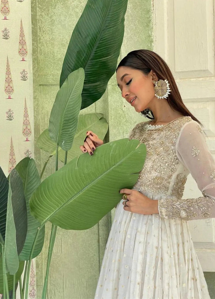 Maroon by Iqra Chaudhry Pret Embroidered Khaddi Zari 2 Piece Suit Chambeli White