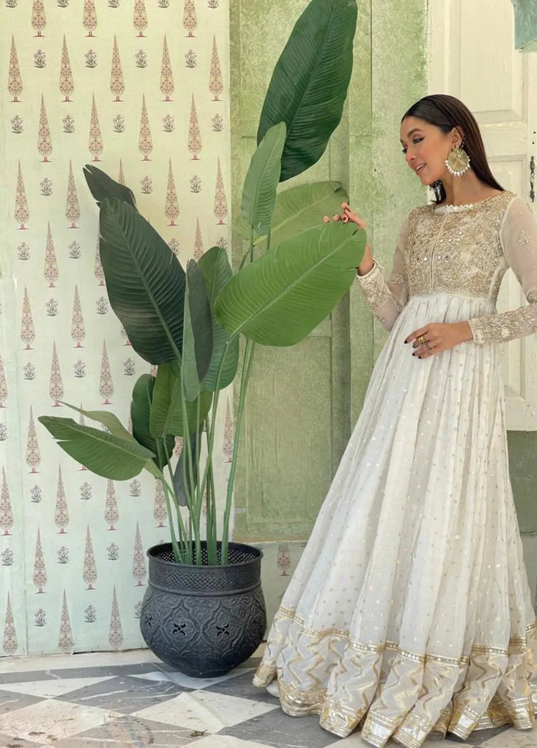 Maroon by Iqra Chaudhry Pret Embroidered Khaddi Zari 2 Piece Suit Chambeli White