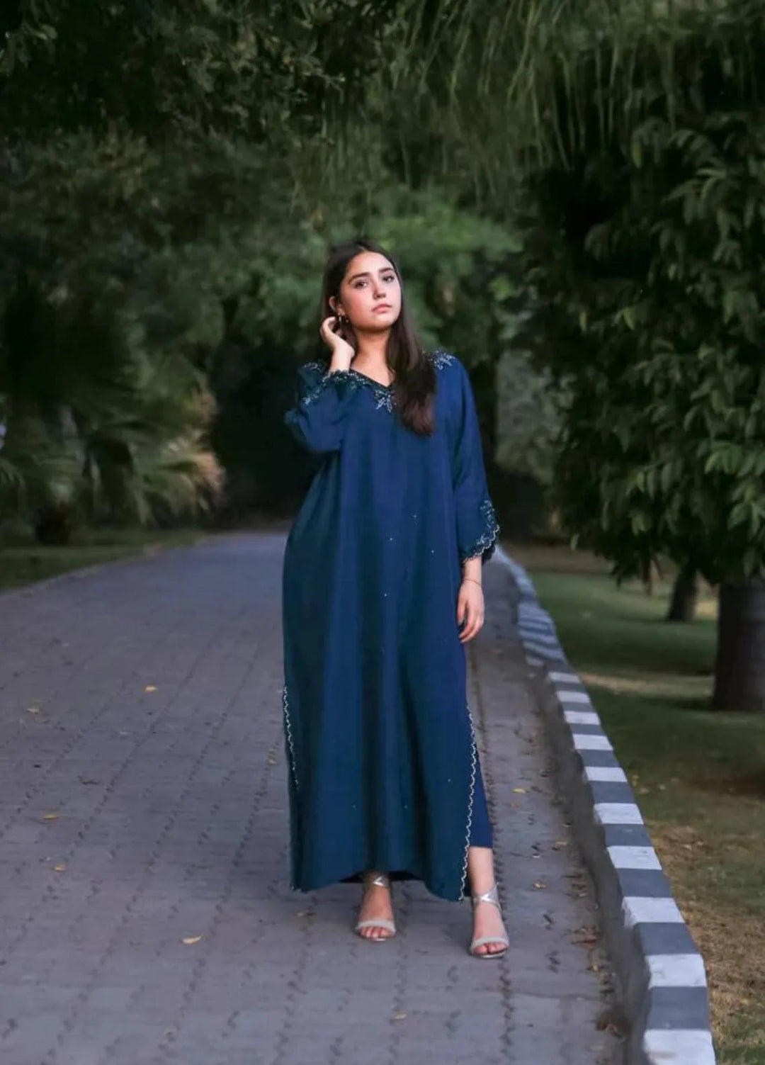 Maroon by Iqra Chaudhry Pret Embroidered Raw Silk 2 Piece Suit Azure Dream