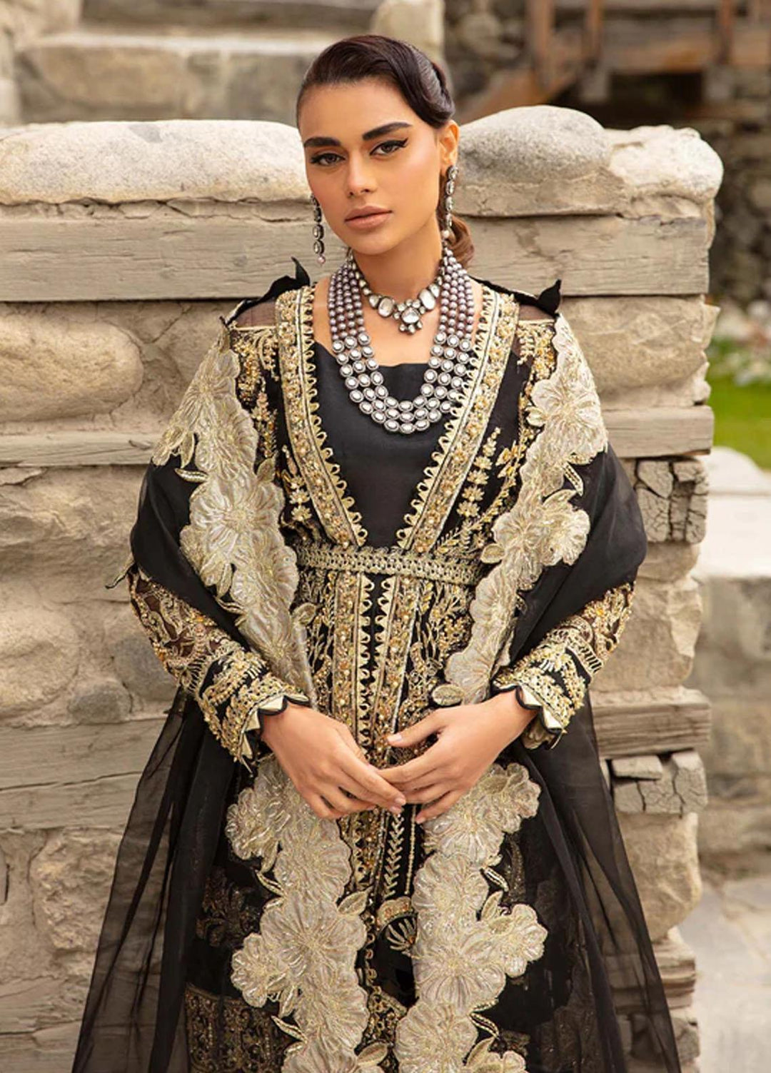 Marwa By Maryam Hussain Embroidered Organza Suits Unstitched 4 Piece MH23MW Husn - Luxury Formal Collection