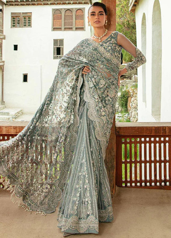 Marwa By Maryam Hussain Embroidered Net  Unstitched Saree MH23MW Resham - Luxury Formal Collection