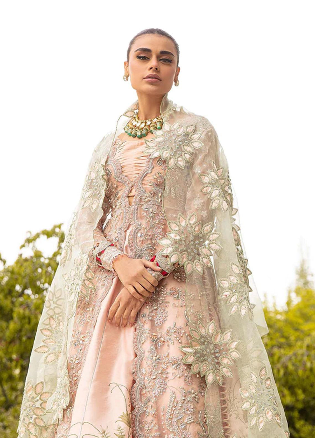 Marwa By Maryam Hussain Embroidered Organza Suits Unstitched 4 Piece MH23MW Shahnoor - Luxury Formal Collection