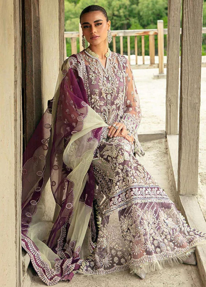 Marwa By Maryam Hussain Embroidered Net Suits Unstitched 4 Piece MH23MW Almas - Luxury Formal Collection