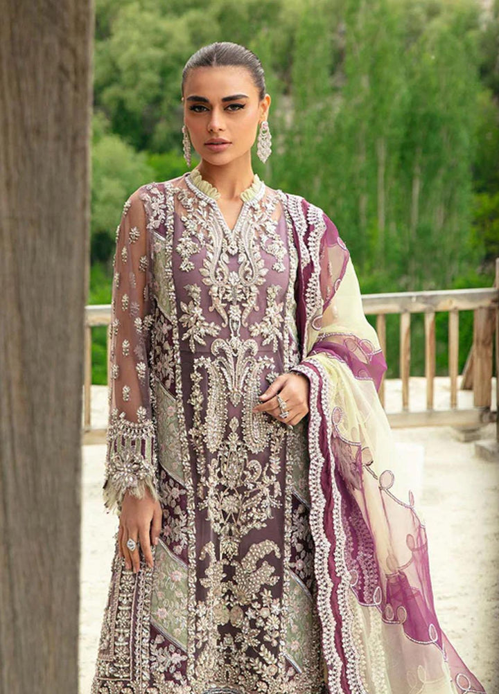Marwa By Maryam Hussain Embroidered Net Suits Unstitched 4 Piece MH23MW Almas - Luxury Formal Collection