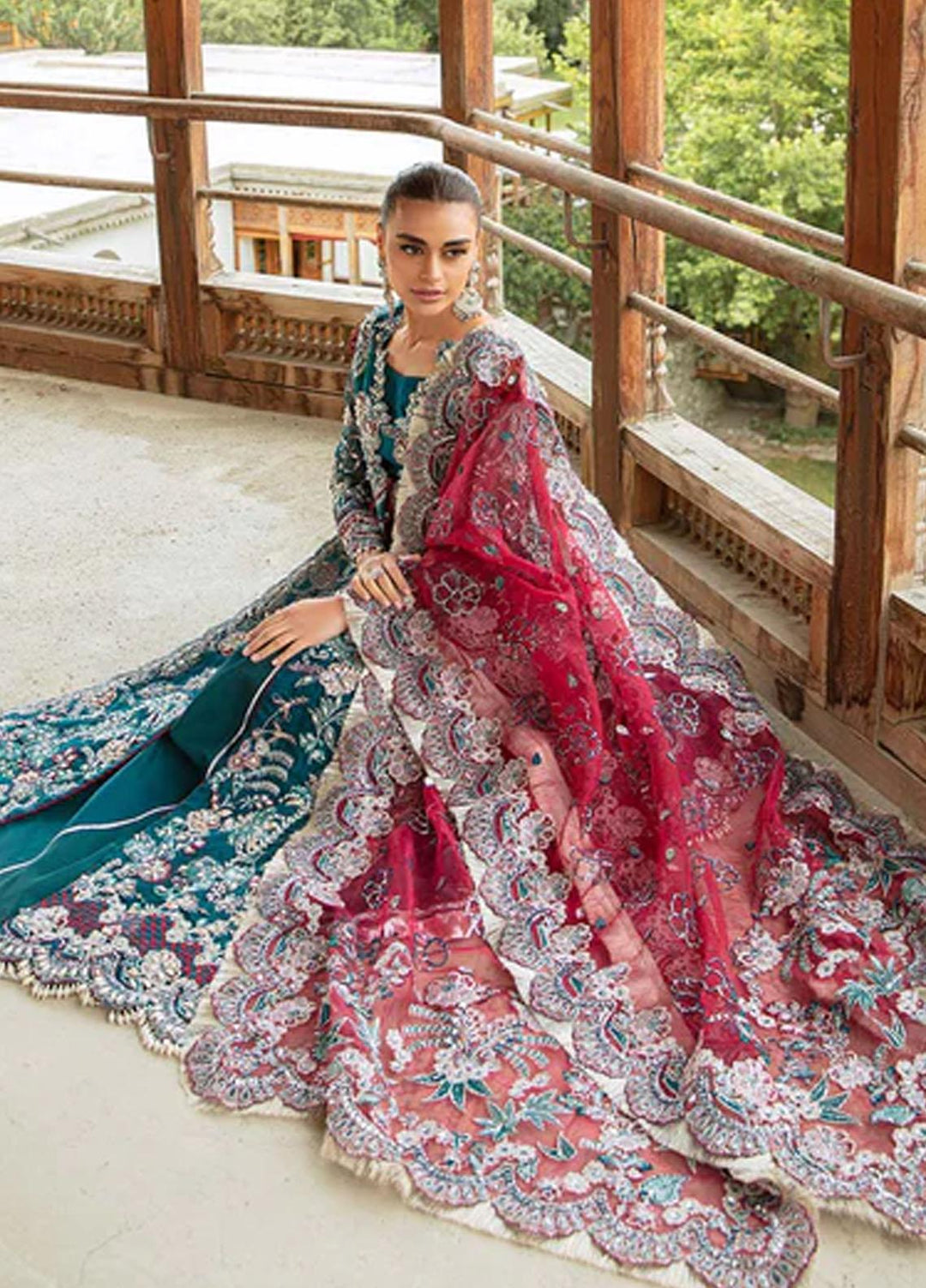 Marwa By Maryam Hussain Embroidered Organza Suits Unstitched 4 Piece MH23MW Gulbano - Luxury Formal Collection