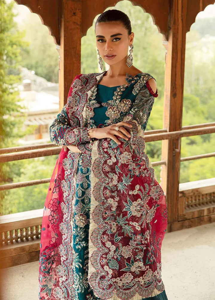 Marwa By Maryam Hussain Embroidered Organza Suits Unstitched 4 Piece MH23MW Gulbano - Luxury Formal Collection