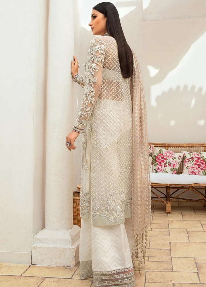 Marwa by Maryam Hussain Embroidered Net Suits Unstitched 3 Piece MH21MF 02 ROSHNI - Luxury Collection