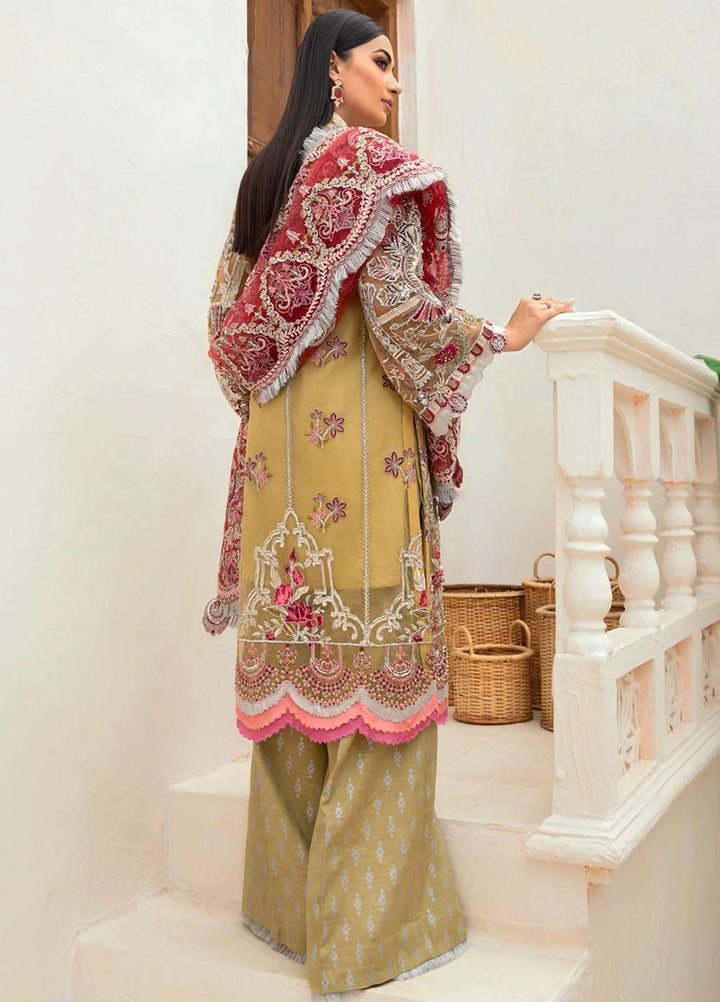 Marwa by Maryam Hussain Embroidered Net Suits Unstitched 3 Piece MH21MF 05 MUSHK - Luxury Collection