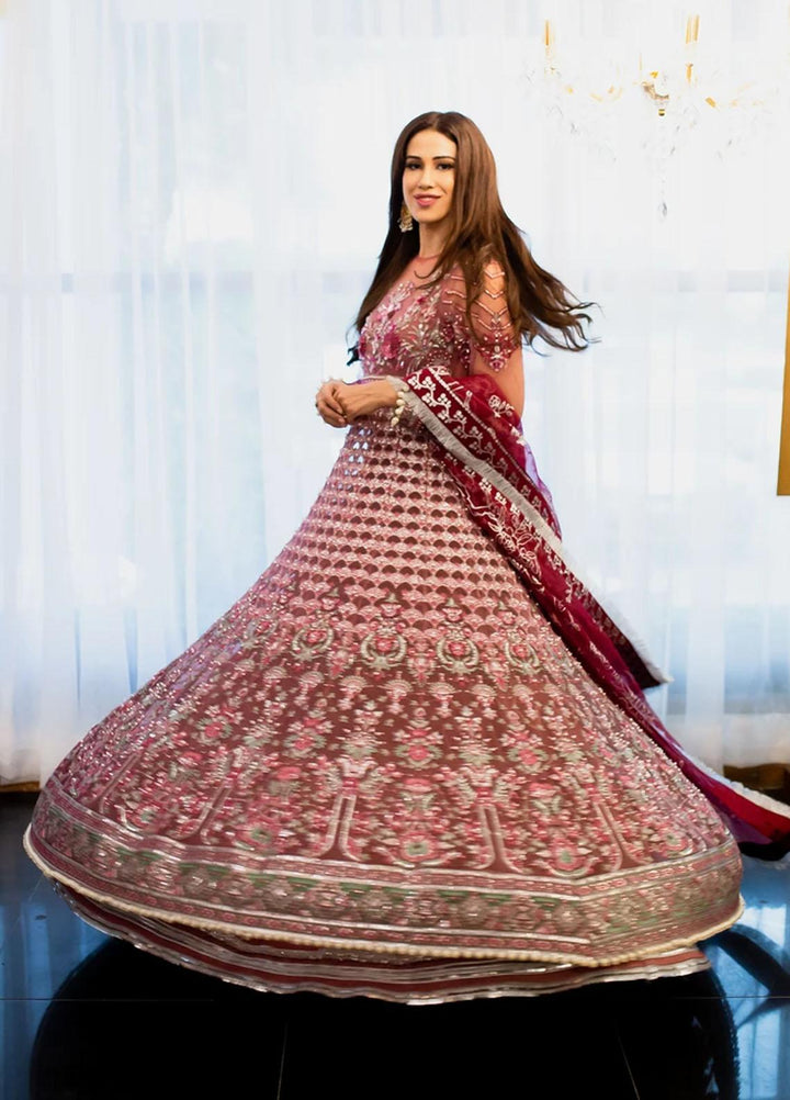 Marwa by Maryam Hussain Embroidered Net Suits Unstitched 3 Piece MH21MF 08 MEHROZ - Luxury Collection